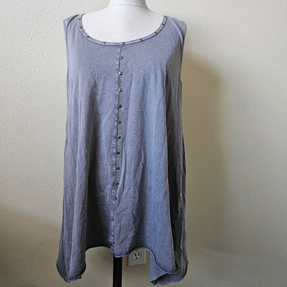 Soft Surrounding studded Grey long tank Medium